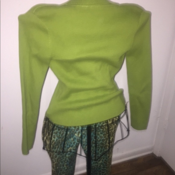 Cato size small green v neck sweater with chunky buttons stretch comfy layers - Picture 5 of 5